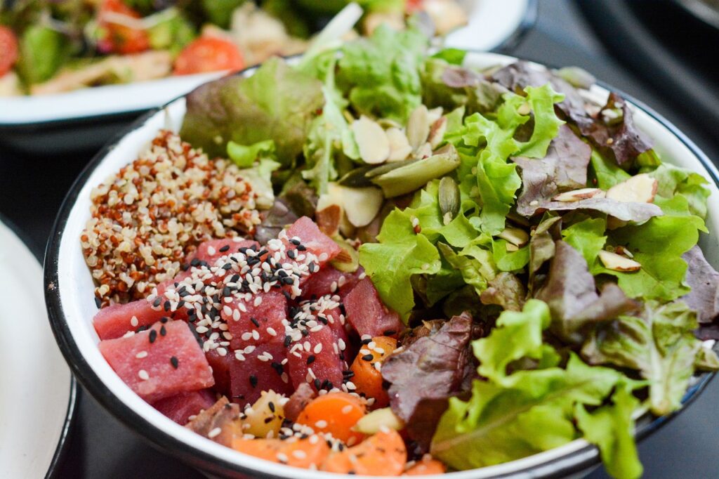 food healthy salad tuna fruits 4825211